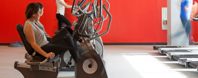 People working out in the Parkside fitness centre.