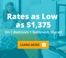 Rates as low as $1,375 on 1 bedroom 1 bathroom shared.