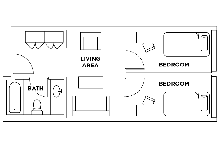 Parkside Student Residence Floorplans 2 Bedroom 1 Bathroom Private